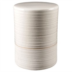 Vincent Modern Classic Cream Glazed Ceramic Outdoor Garden Stool