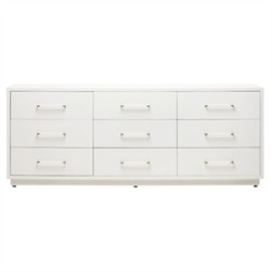 Taylor Modern Classic White Linen 9 Drawer Dresser