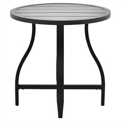 Madelle Modern Classic Black Aluminum Round Outdoor End Table