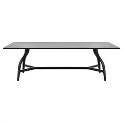 Madelle Modern Classic Black Aluminum Rectangular Outdoor Dining Table - 96"