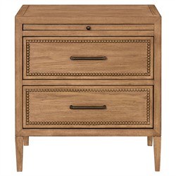 Anjana Coastal Beach Brown Oak Nightstand