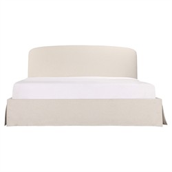 Jezreel Modern Classic Cream Slipcovered Storage Bed - Queen