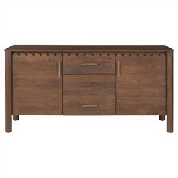 Bella Modern Classic Brown Mango Wood Scalloped Sideboard - 60&quot;