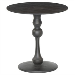 Daniel Updated Traditional Black Aluminum Round End Table