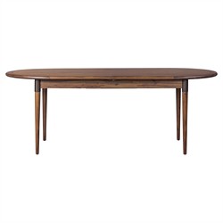 Hayden Modern Classic Brown Acacia Wood Oval Extendable Dining Table - 84-104"