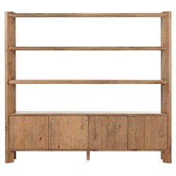 Edward Modern Classic Worn Brown Oak Wide Bookcase Wide (over 50 W