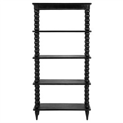 Thomas Updated Traditional Black Wood Spindle Bookcase