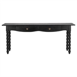 Thomas Updated Traditional Black Wood Spindle Console Table