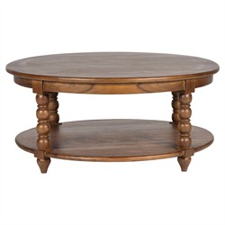 Thomas Updated Traditional Brown Wood Spindle Coffee Table