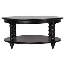 Thomas Updated Traditional Black Wood Spindle Coffee Table