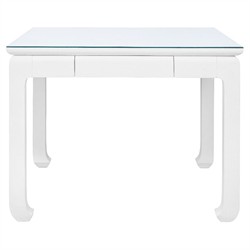 Bethany Coastal Beach White Linen Wood Game Table - 38"