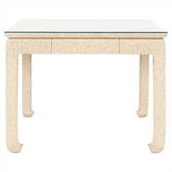 Bethany Coastal Beach Natural Grasscloth Wood Game Table - 38"