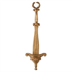 Luanne Traditional Antique Gold Plate Holder Wall Shelf