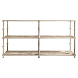 Mateo Modern Classic Beige Acacia Wood Bamboo Console Table