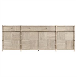 Mateo Modern Classic Beige Acacia Wood Bamboo Buffet