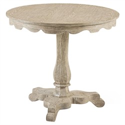 Helena Updated Traditional Grey Oak Round Pedestal Bistro Table - 32"