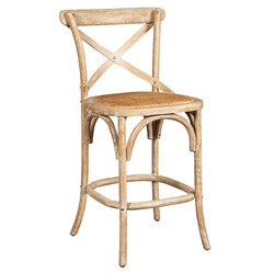Maze Rustic Lodge Natural Woven Rattan Brown Oak Counter Stool