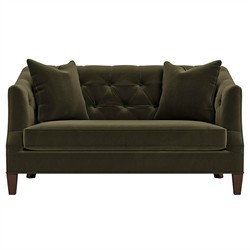 Willa Boxwood Green Performance Velvet Settee - 61"