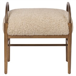 Demi Beige Shearling Accent Stool