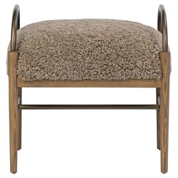 Demi Taupe Shearling Accent Stool