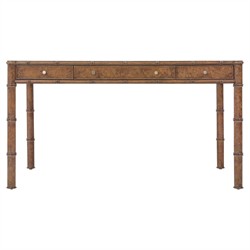 Alaine Updated Traditional Woven Cane Brown Oak Desk