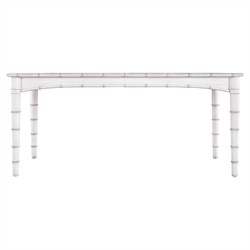 Sharise Coastal Beach White Wood Rectangular Extendable Dining Table - 68-88"