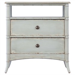 Sharise Coastal Beach Light Blue Wood Nightstand
