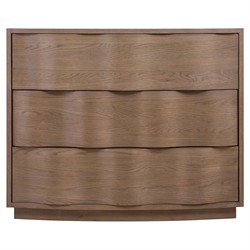 Amleto Modern Classic Brown Oak Wavy Bachelor Chest