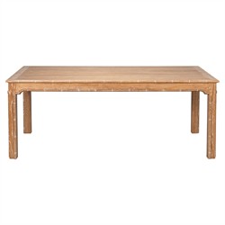 Caroline Coastal Beach Brown Oak Bamboo Rectangular Dining Table - 79"
