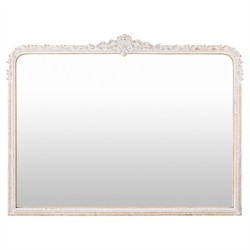Alessia Traditional White Mango Wood Mantel Wall Mirror
