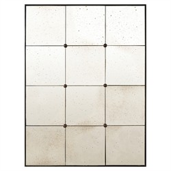 Tova Modern Black Brass Rectangular Antique Wall Mirror