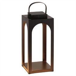 Briselle Modern Classic Black Metal Solar Outdoor Lantern - Small