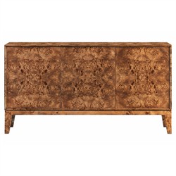 Kashton Mid-Century Black Wash Mango Wood Arched Cane 4 Door