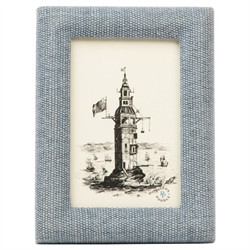Pigeon and Poodle Kemi Coastal Light Blue Textured Fabric Photo Frame - 4x6