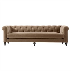 Rosehill Mocha Mist Performance Velvet Sofa - 88&quot;