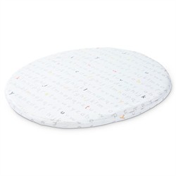Open Box Stokke Sleepi Modern White Cotton Alphabet Mini Crib Fitted Sheet Version 2