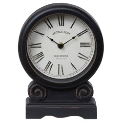 Mabel Updated Traditional Black Wood Mantel Clock