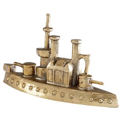Leon Updated Traditional Aged Brass Iron Boat Sculpture