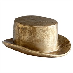 Leon Updated Traditional Aged Brass Iron Hat Sculpture