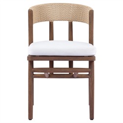 Tanner Updated Traditional Brown Teak Outdoor Dining Chair