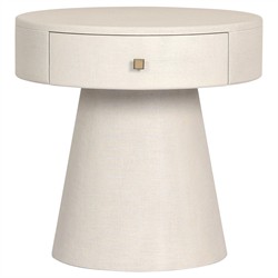 Meredith Modern Classic Cream Painted Linen Nightstand