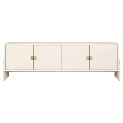Maya Modern Classic Cream Painted Linen Media Cabinet - 84"