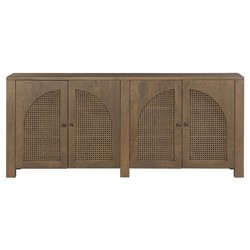 Kashton Mid Century Modern Taupe Mango Wood Arched Cane Sideboard