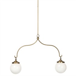 Charisse French Country Aged Brass Iron White Globe Chandelier