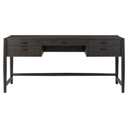 Genesis Rustic Lodge Smoked Black Oak Wood Executive Desk