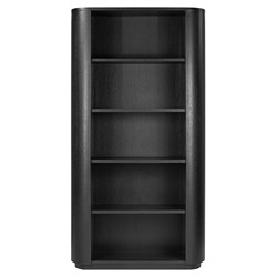 Mars Modern Classic Black Oak Wood Bookcase