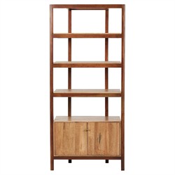 Rissa Modern Classic Brown Acacia Wood Bookcase