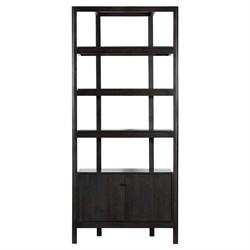 Rissa Modern Classic Black Acacia Wood Bookcase