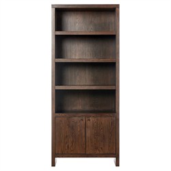 Julius Rustic Lodge Brown Oak Wood Bookcase