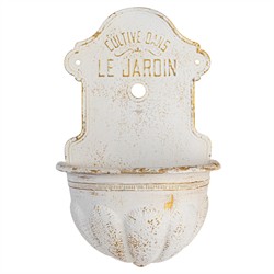 Noemi French Country Distressed White Iron Wall Mounted Planter